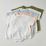 Cory Pocket Romper in Peach Powder