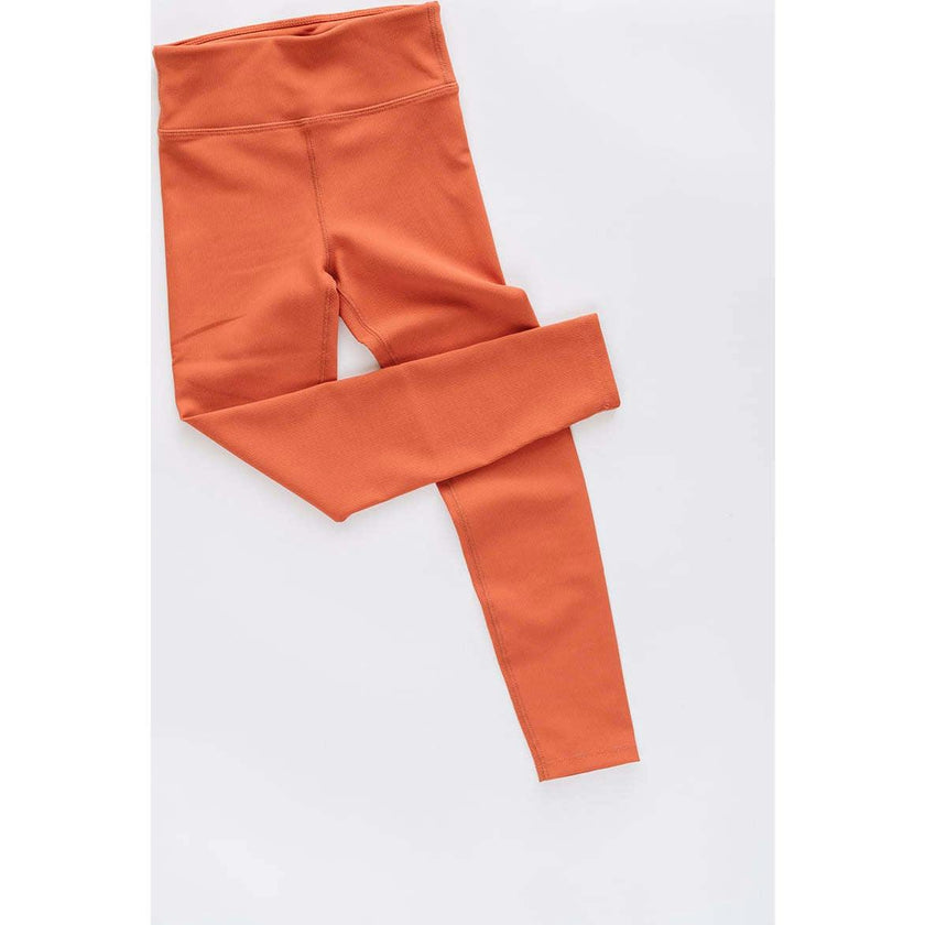 Sporty Ribbed Leggings, Orange