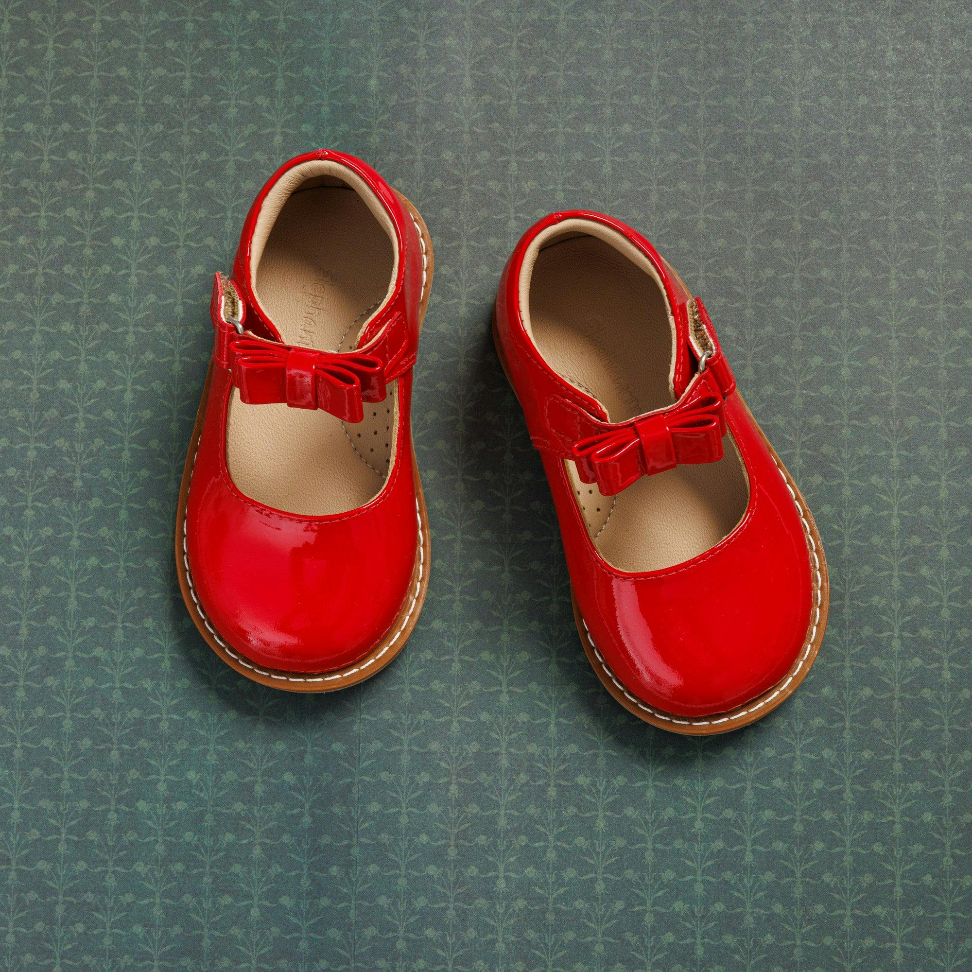 Toddler Bow Mary Jane | Red Leather