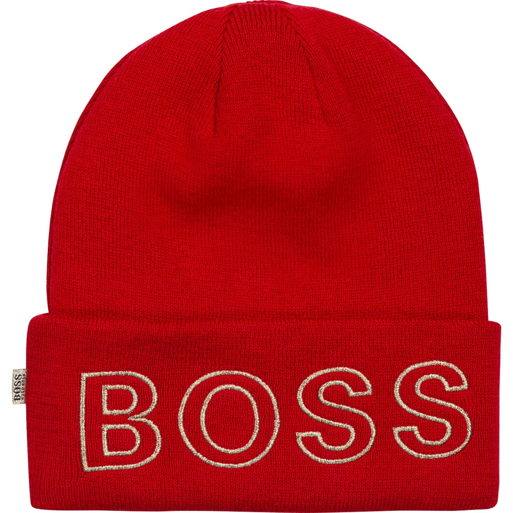 Boss Kids Red Logo Beanie