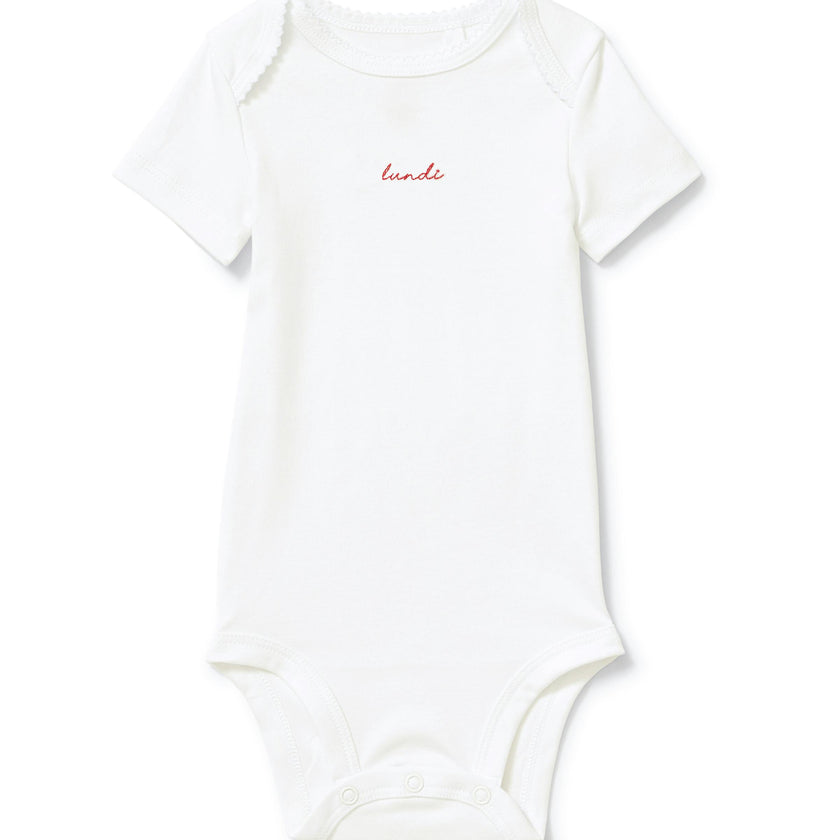 Baby's Pima Short Sleeve Onesie Set in French Lessons Pink