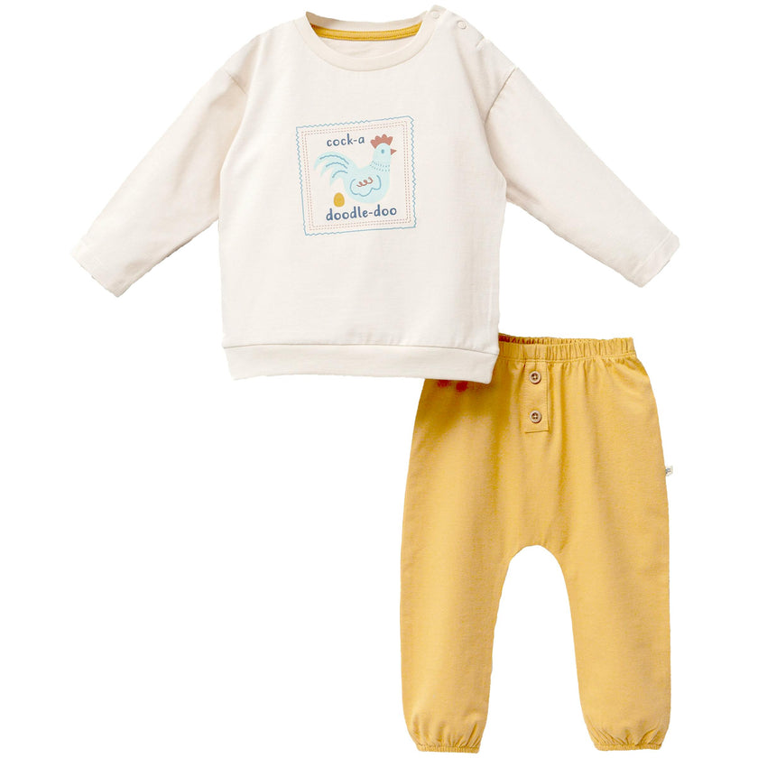 Beige Chicken Graphic Outfit
