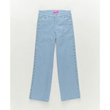 Girls Twill Stud Pant in Cloud Blue