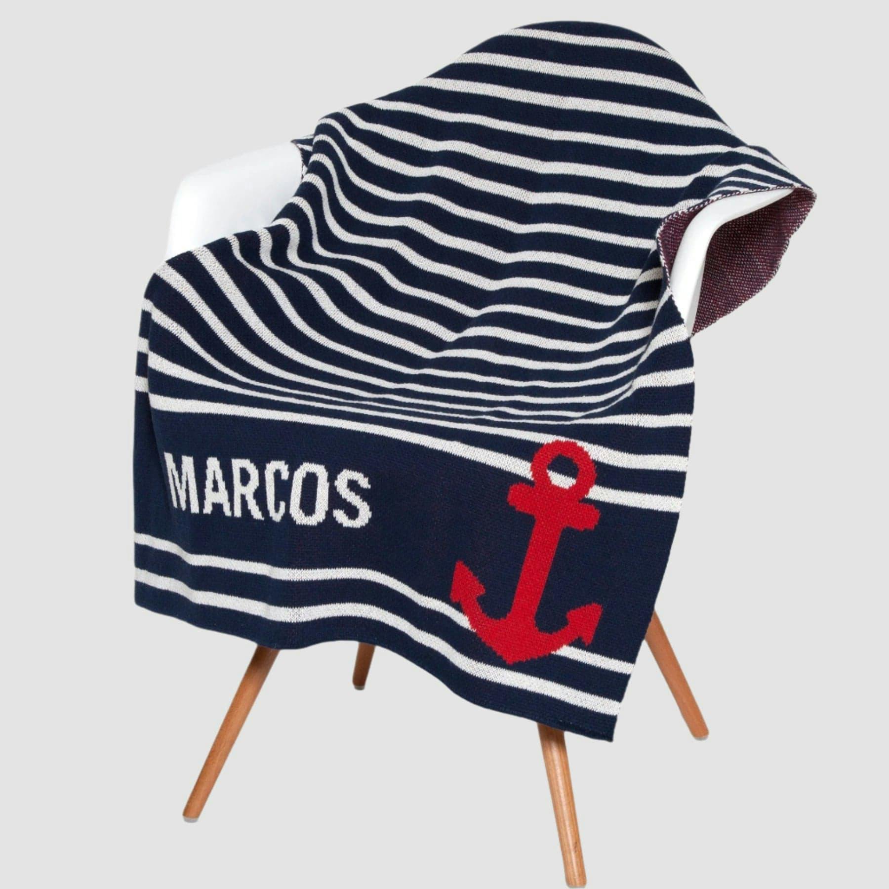 Monogrammed Eco Baby Anchor Throw