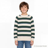 Big Kid (8-18) Boys Striped Crewneck Sweater | Green