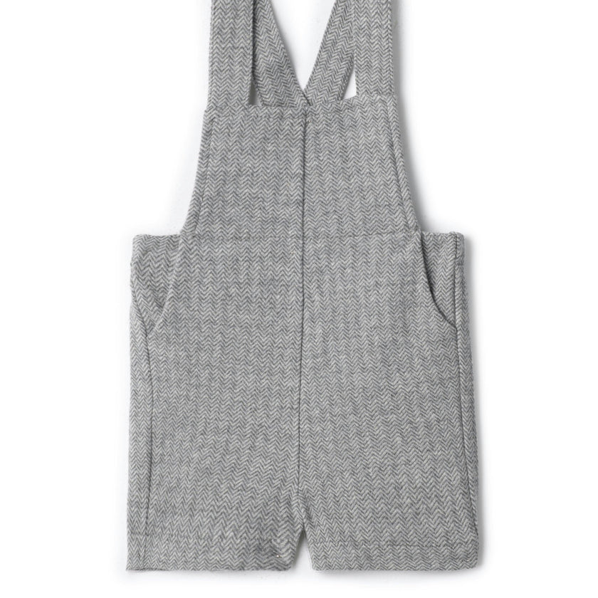 Herringbone Stretch Overalls Black