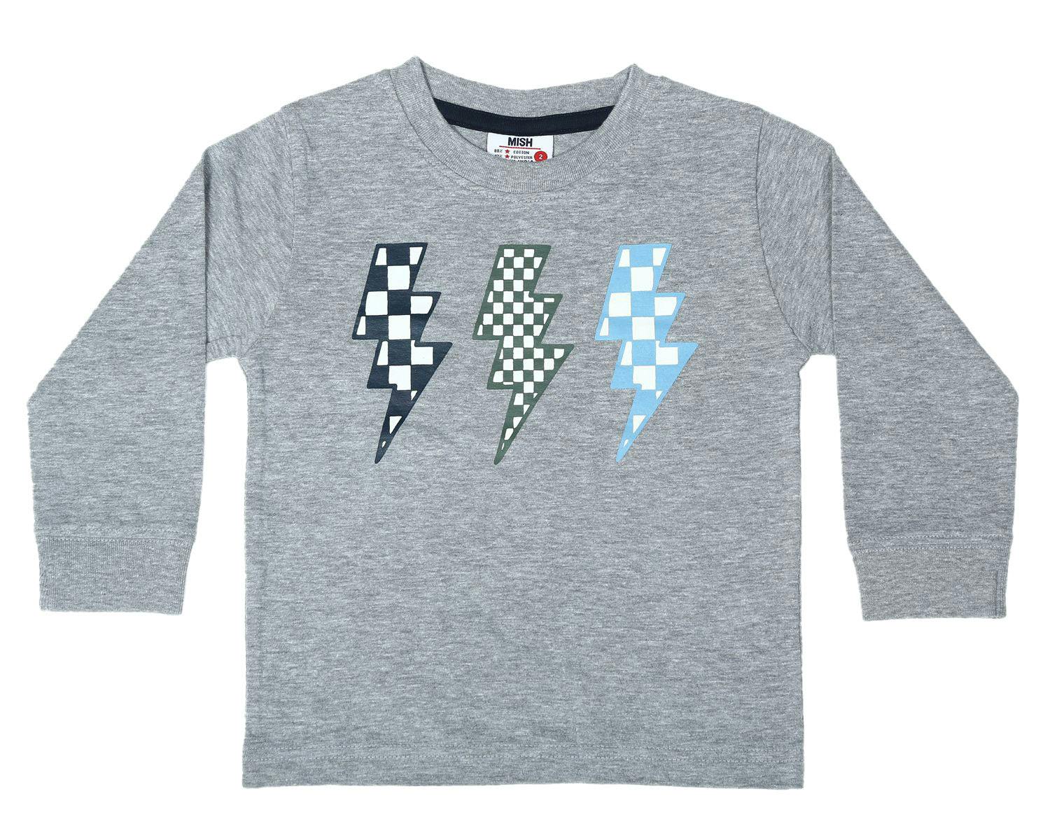 Kids Long Sleeve Shirt - Check Bolts