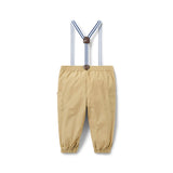 Baby Canvas Suspender Pant, khaki