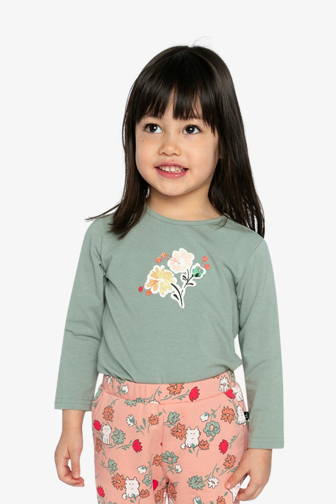 Organic Cotton Long Sleeve T-Shirt Sage Green