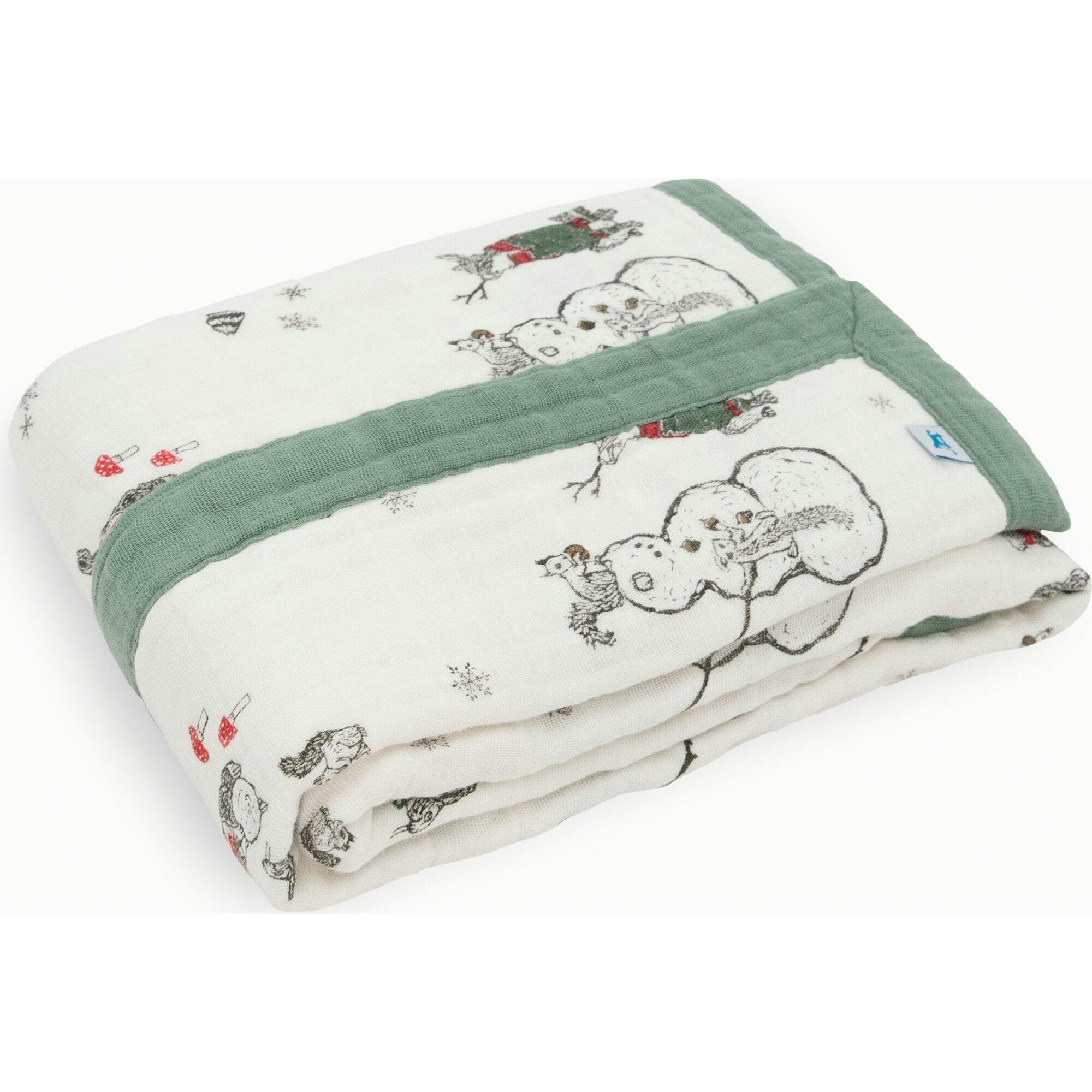 Cotton Muslin Baby Quilt - Snow Day