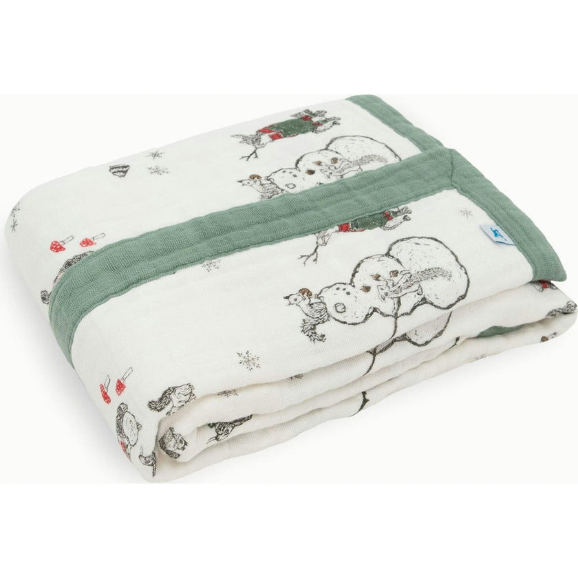 Cotton Muslin Baby Quilt - Peacock