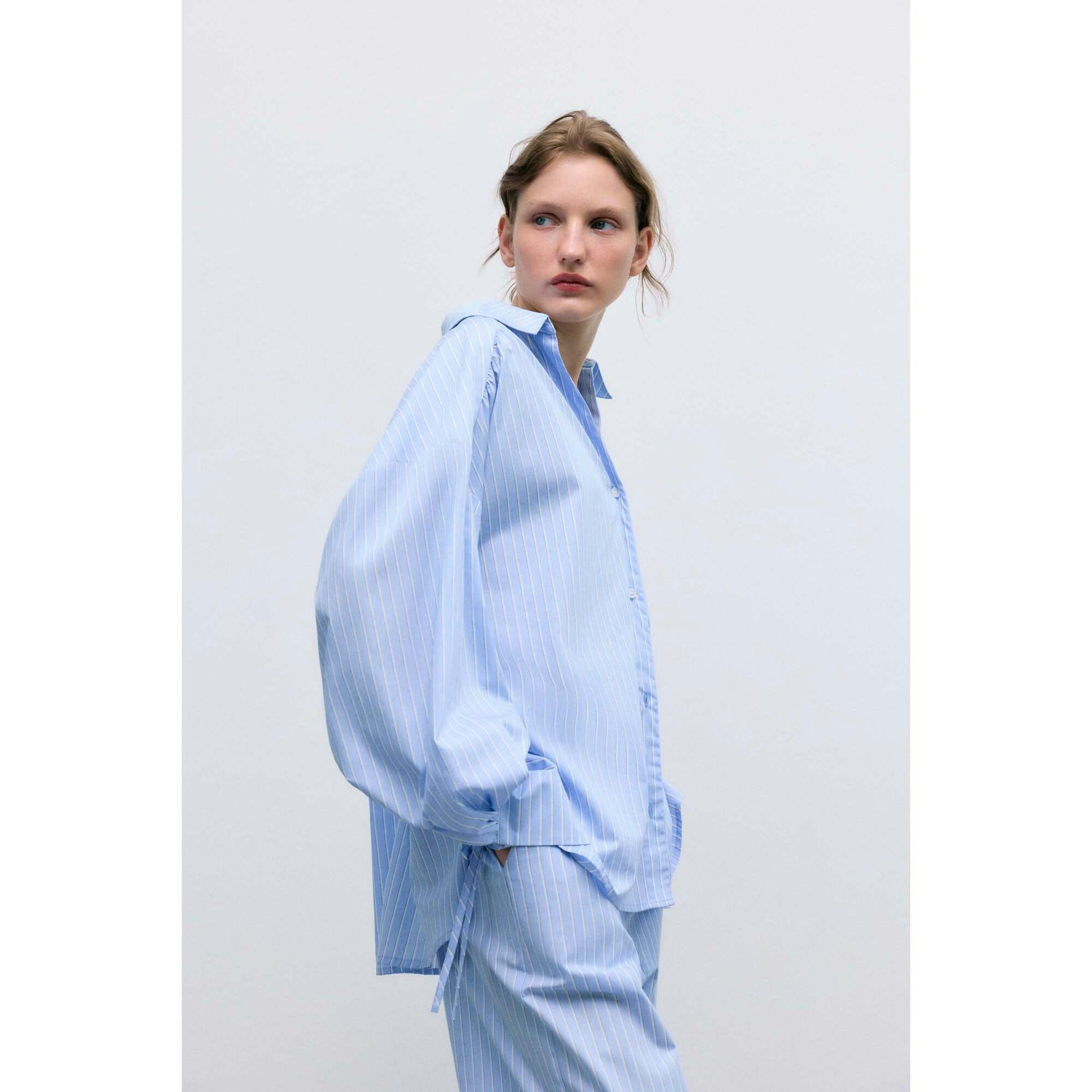 Aura Woman Shirt Vista Blue Stripes