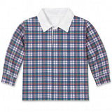 Plaid Knit Long Sleeve Polo