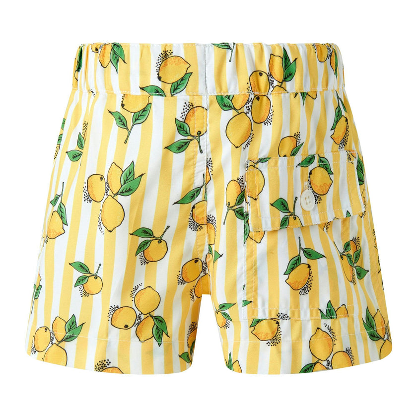 Baby Lemon Stripe Swim Trunks