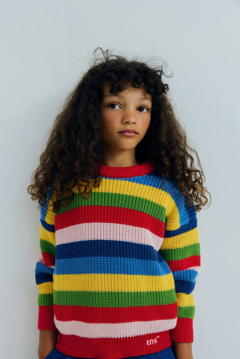 Canela Jumper Tulip Red Multicolor Stripes