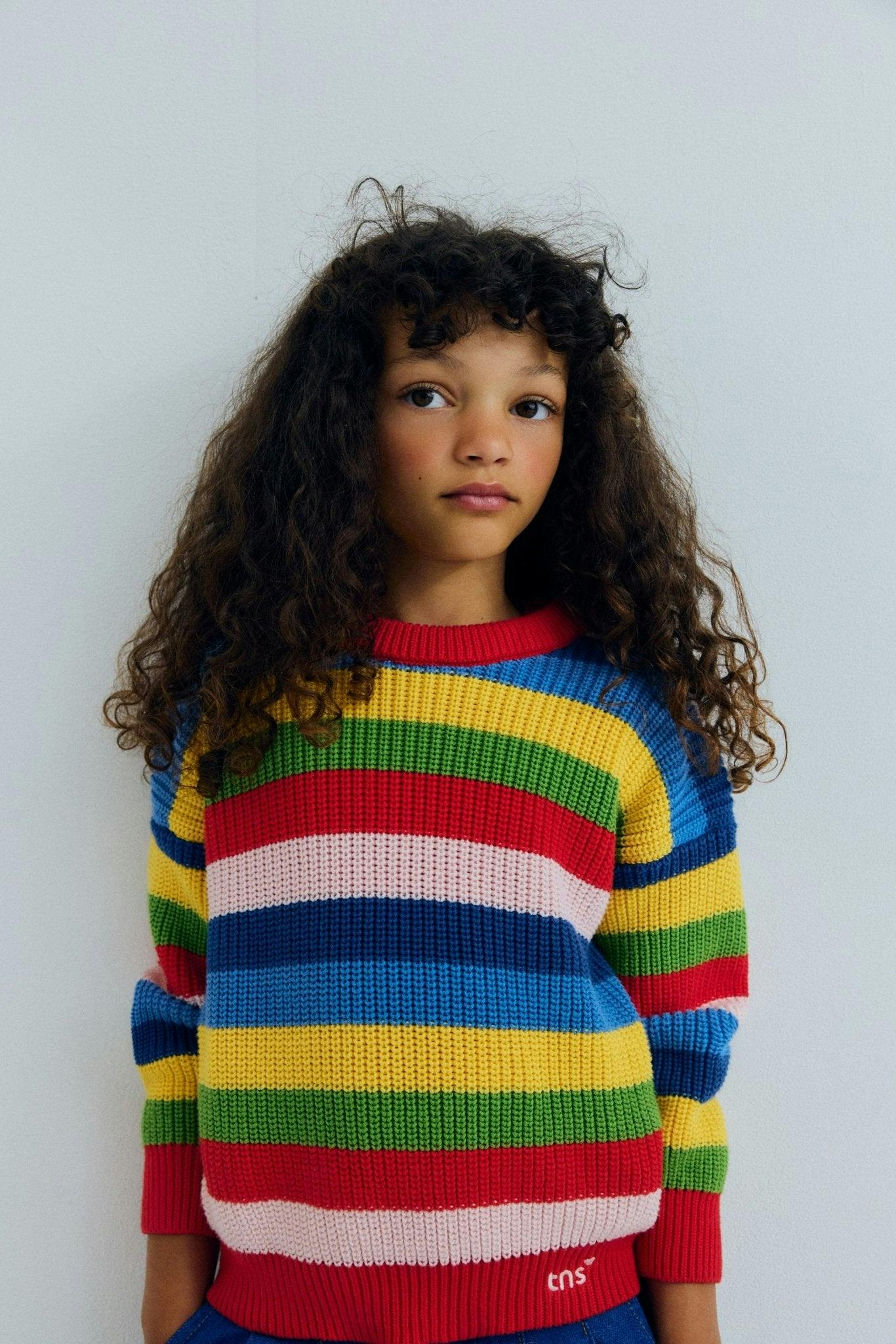 Canela Jumper Tulip Red Multicolor Stripes