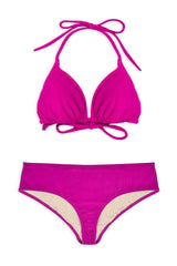 Teen Two-Piece Swimsuit, Mini Triangle & Shorty- Terry Berry Pink