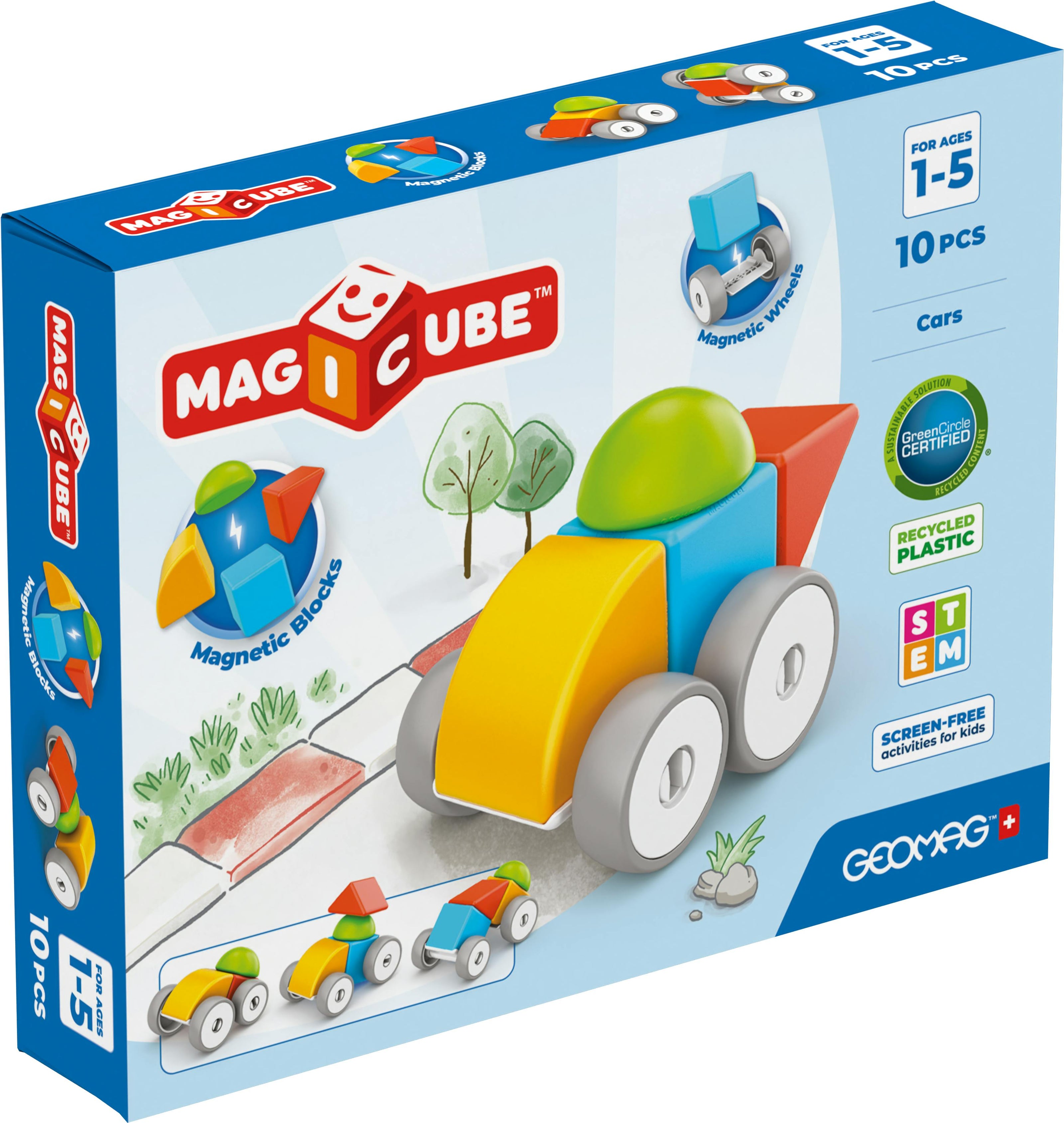 Geomag™ Magicube Blocks Cars 10 Piece Playset