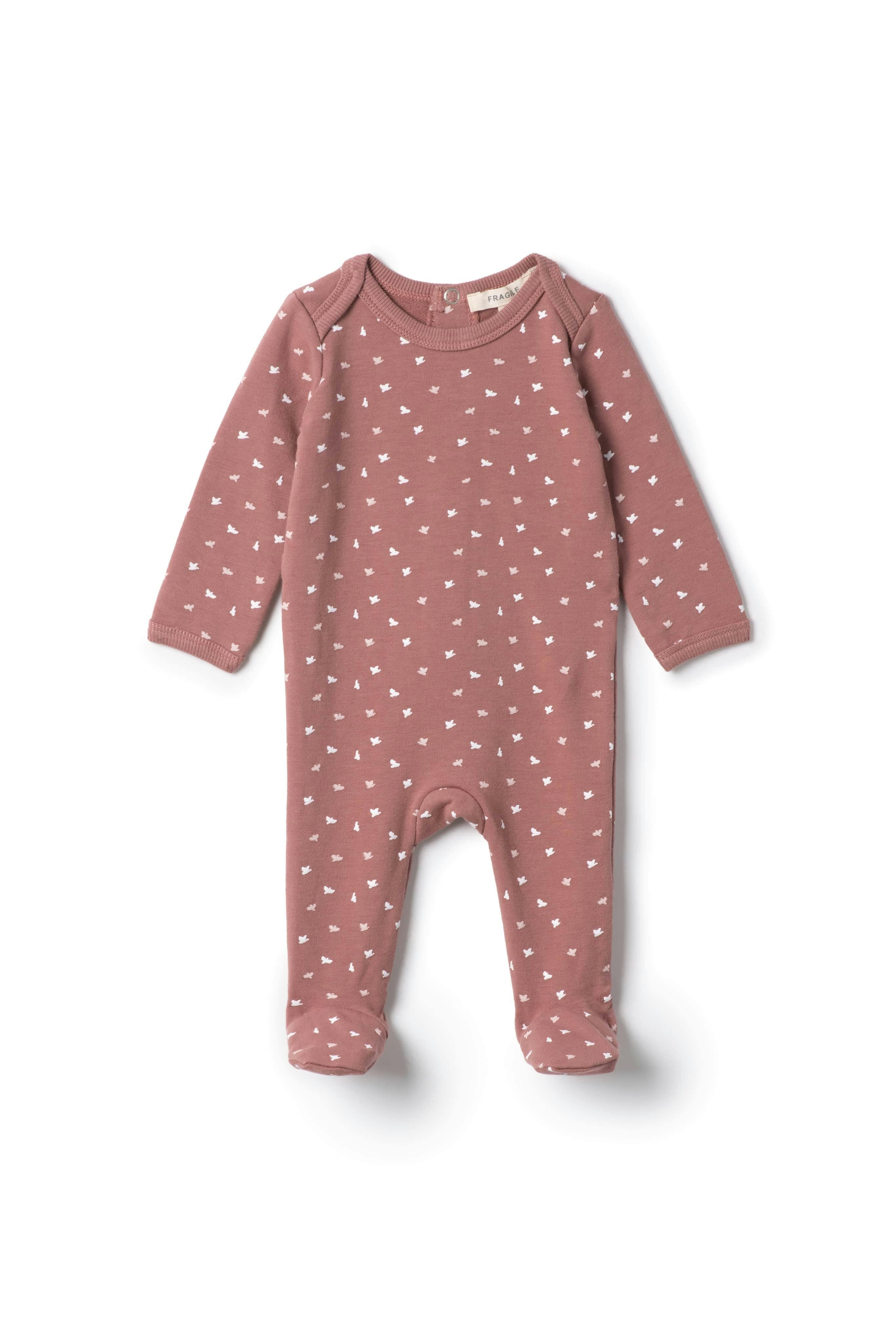 Printed Snap Front Fleece Romper