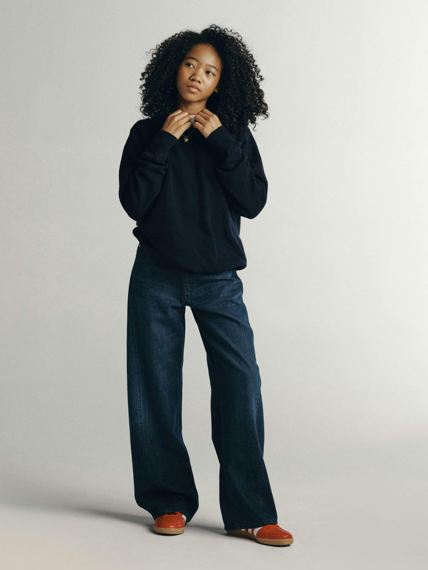 Frankie Low-Slung Wide Leg Jeans | Deep Water
