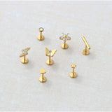 Star Titanium Flat Back Stud Earring