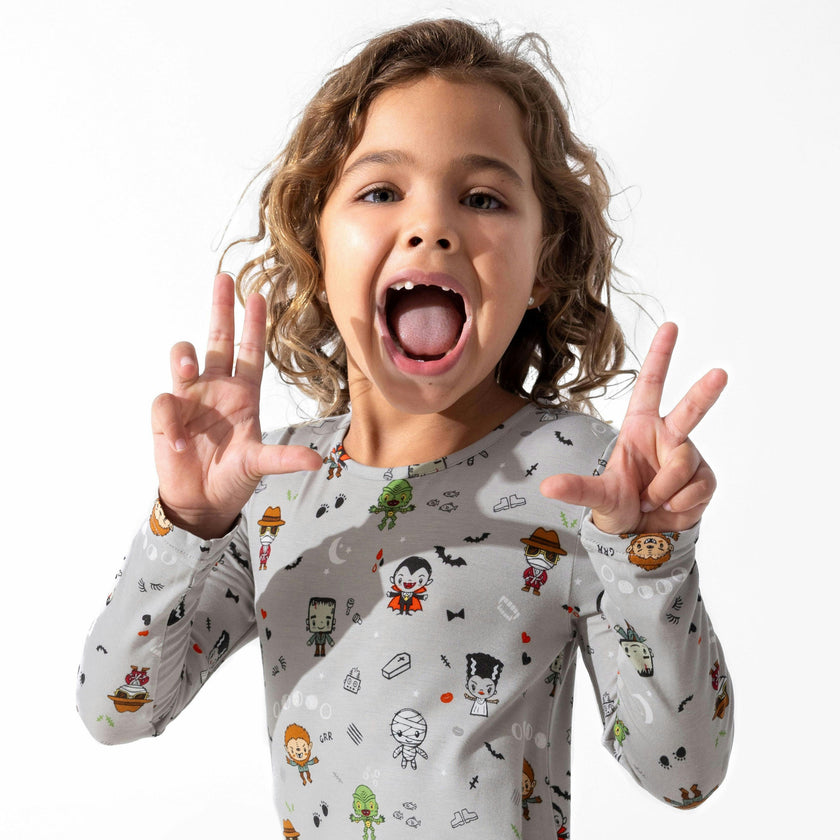 Little Monsters Bamboo Girls' Short Sleeve Dress