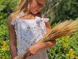 6y Drop-Waist Handkerchief Dress - Pastel Blue Flower Garden
