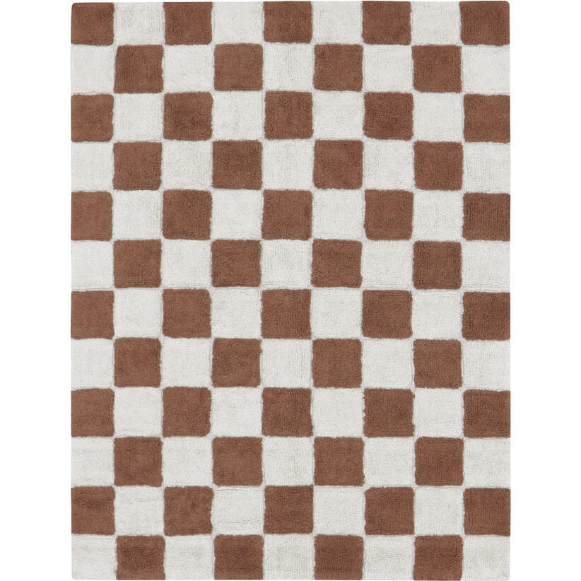 Kitchen Tiles Checkerboard Pattern Washable Rug