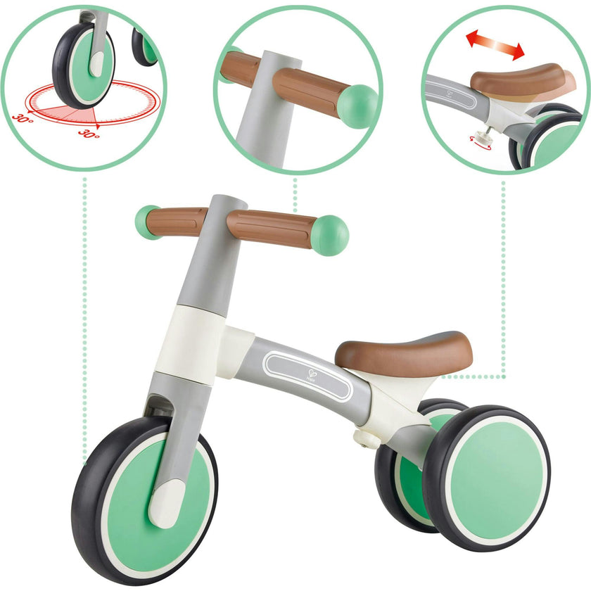 First Ride Balance Bike - Light Green - Lightweight 3 Wheeled Tricycle