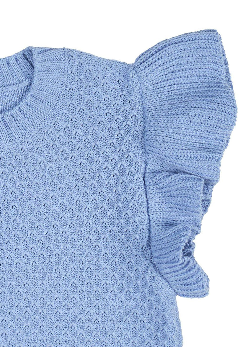 Short Sleeve Sweater With Ruffle