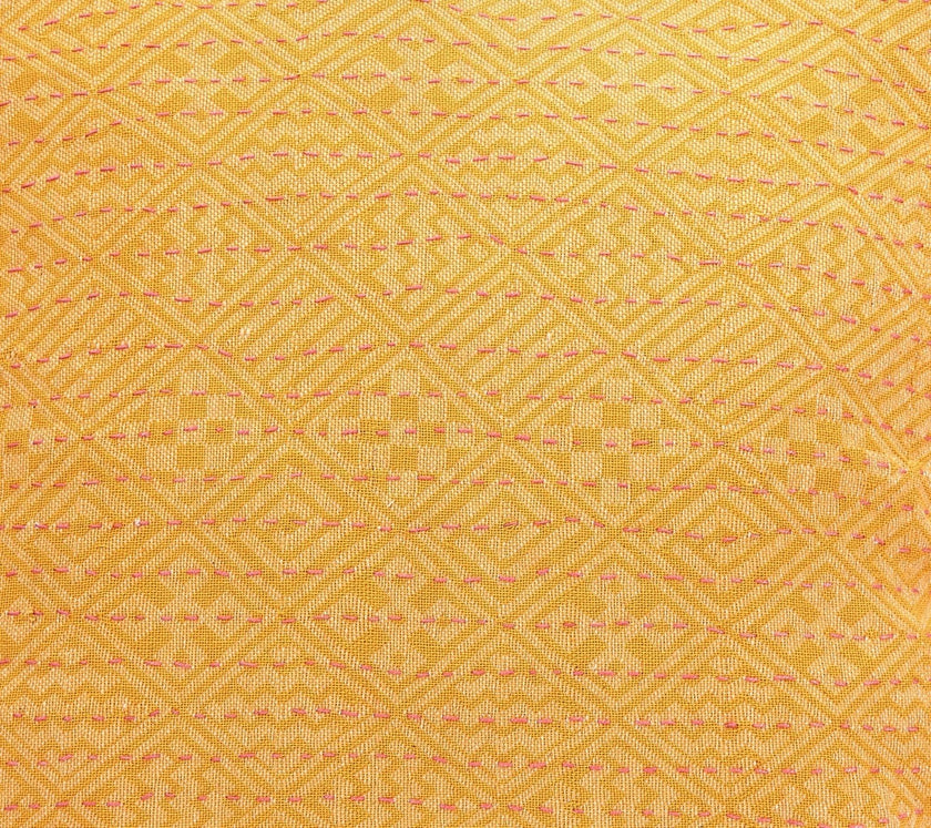 Artisan Hand Loomed Cotton Lumbar Pillow - Yellow Diamonds - 16"x48"