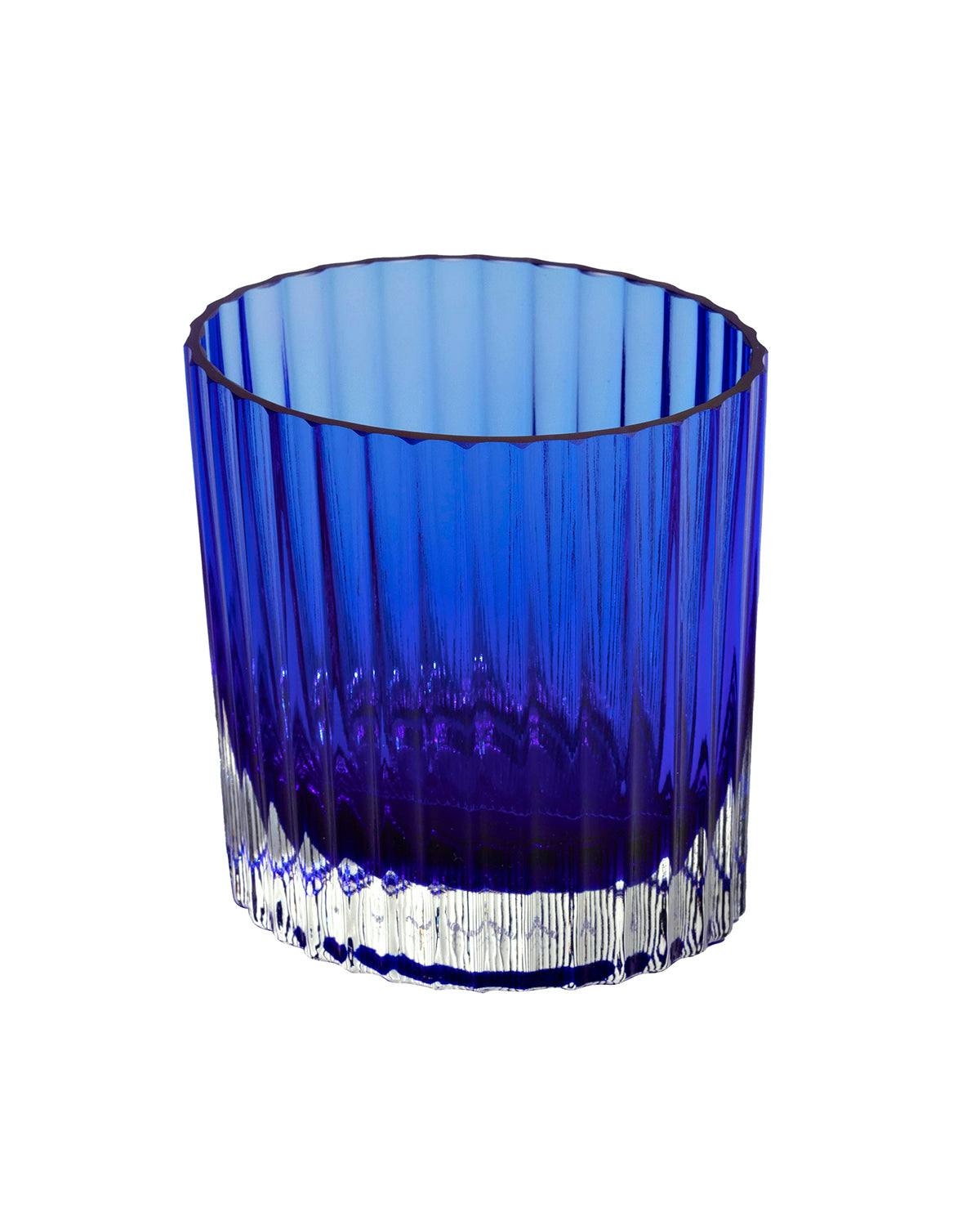 Wine Glasses NASTRI Set of 6  Blue 10 oz, H 3.3