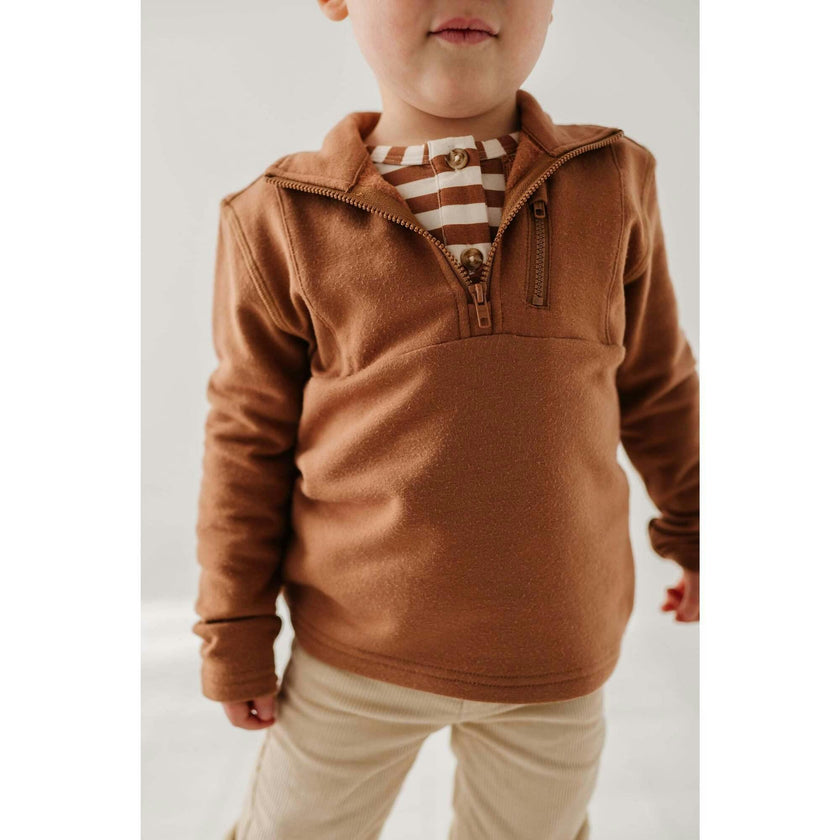 Boy's 3/4 Fleece Zip Sweatshirt