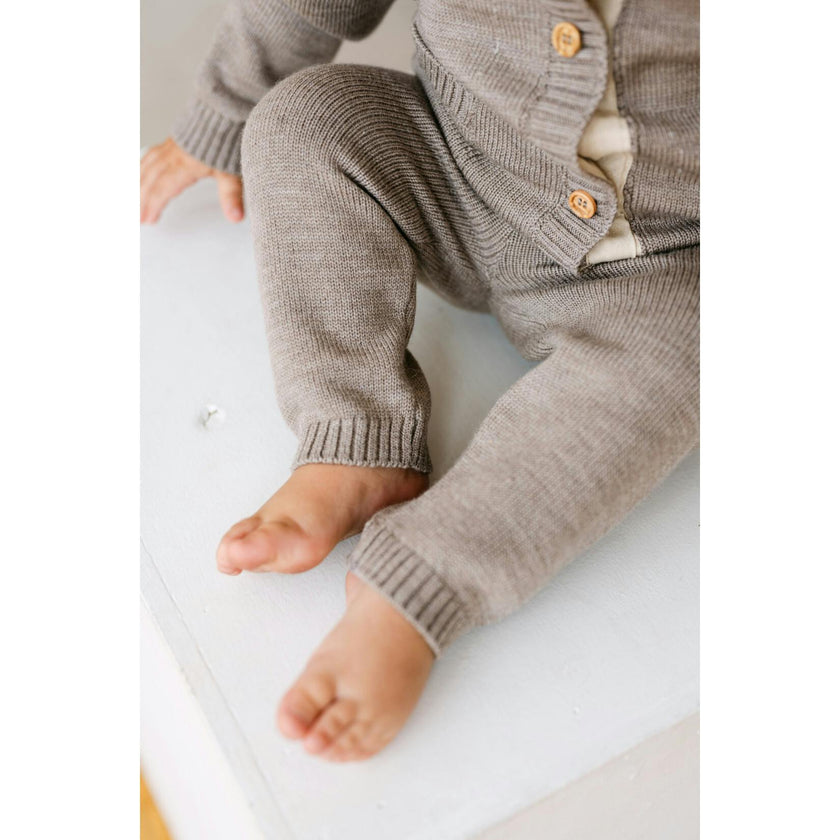 Merino Wool Baby Gift Set in Heather Brown