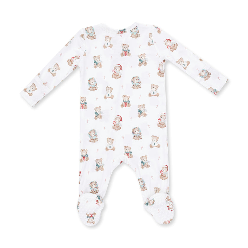 Christmas Teddy Bears Uni - 2 Way Zipper Footie