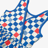 Kids tiered tank dress in checkerboard
