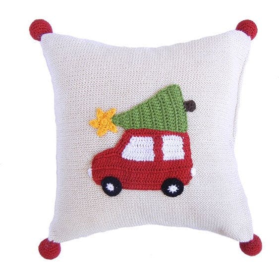 Car with Christmas Tree Pillow