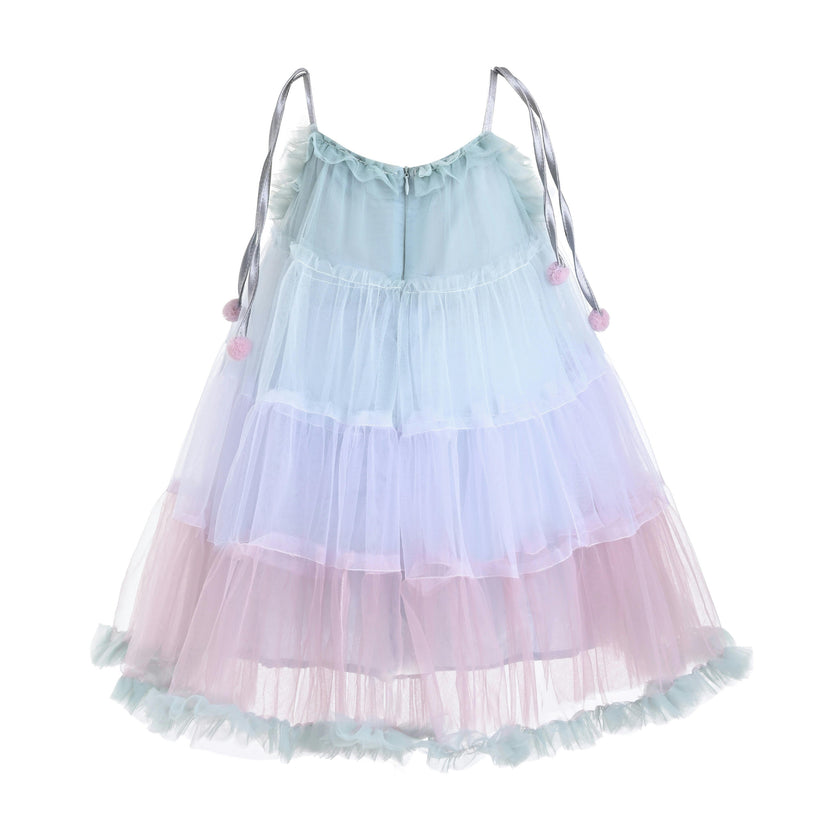 Blue Virelle Gradient Tulle Dress