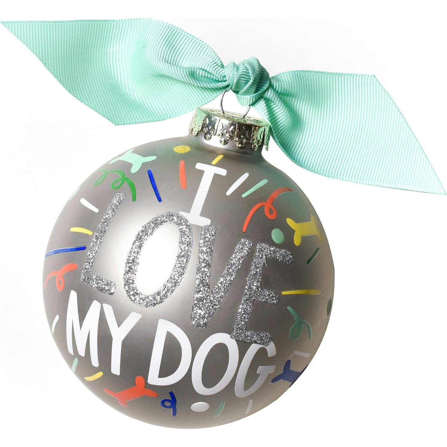 I Love My Popper Glass Ornament