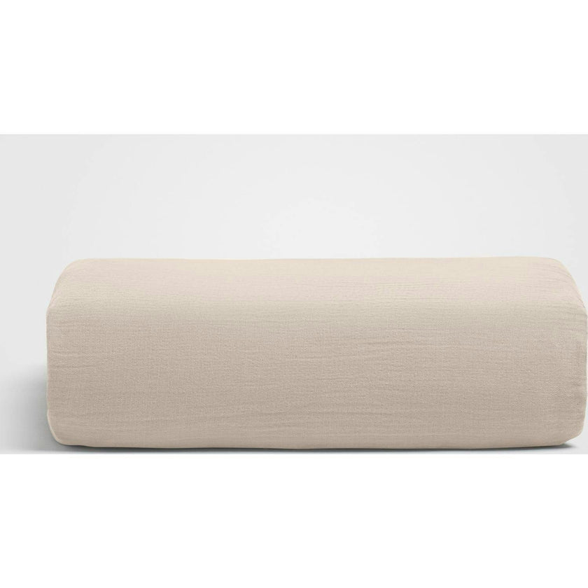 Calm Crinkled Comfort Fitted Sheet, Beige