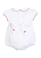 Smocked Louisa Bubble - Red Bow