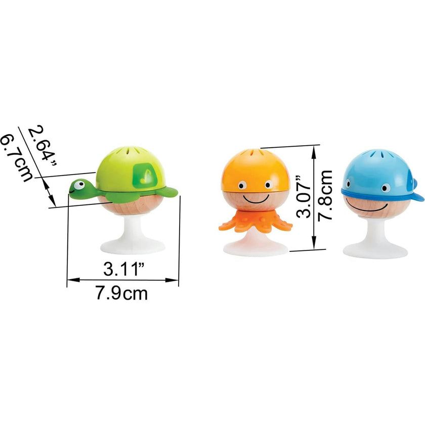 : Stay-Put Sea Animal Suction Cup Rattle Set