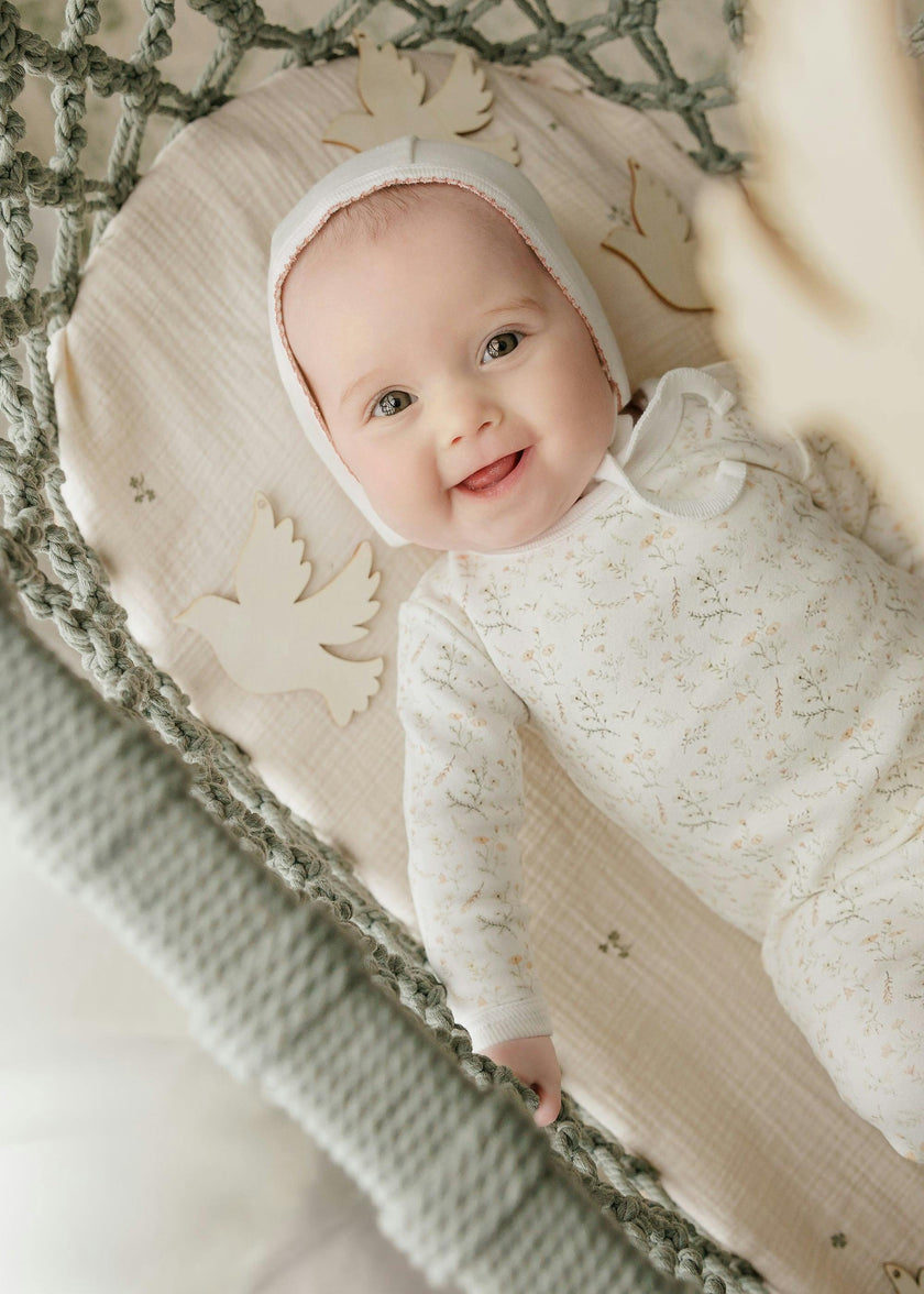Botanical Girls Footie & Hat Set