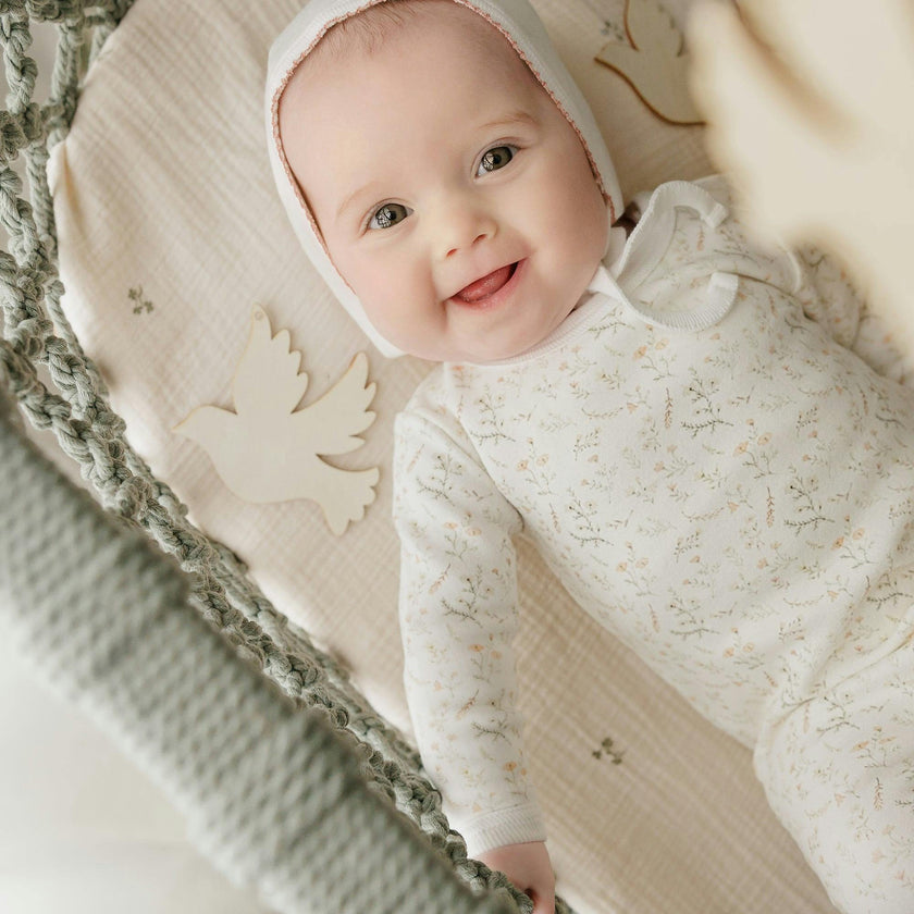 Botanical Girls Footie & Hat Set