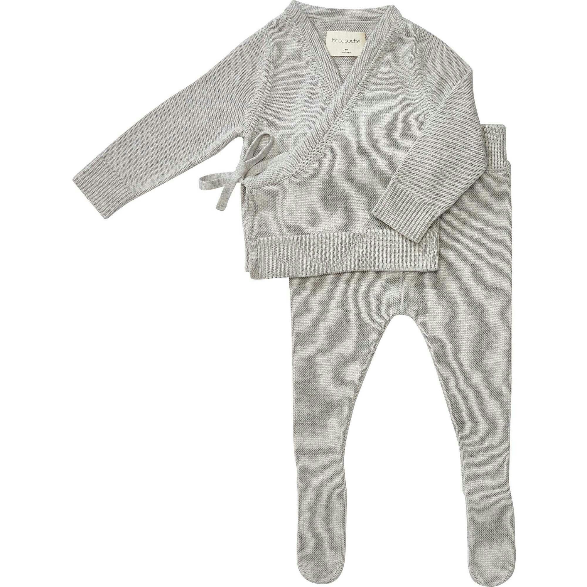 Knit Kimono Top & Footie Set