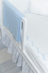 Embroidered Crib Skirt - Sky