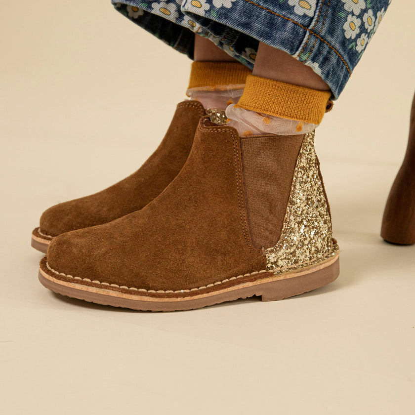 Olivia Suede With Sparkles Chelsea Boots