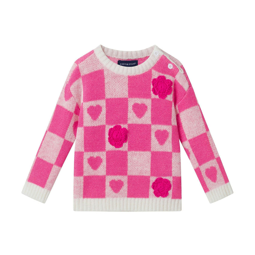 Infant (9-24M) Girls 3-Piece Sweater Set | Patchwork Hearts