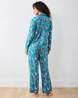 Must Love Dogs - Organic Pima Modal Knit Long PJ Set - Cerulean