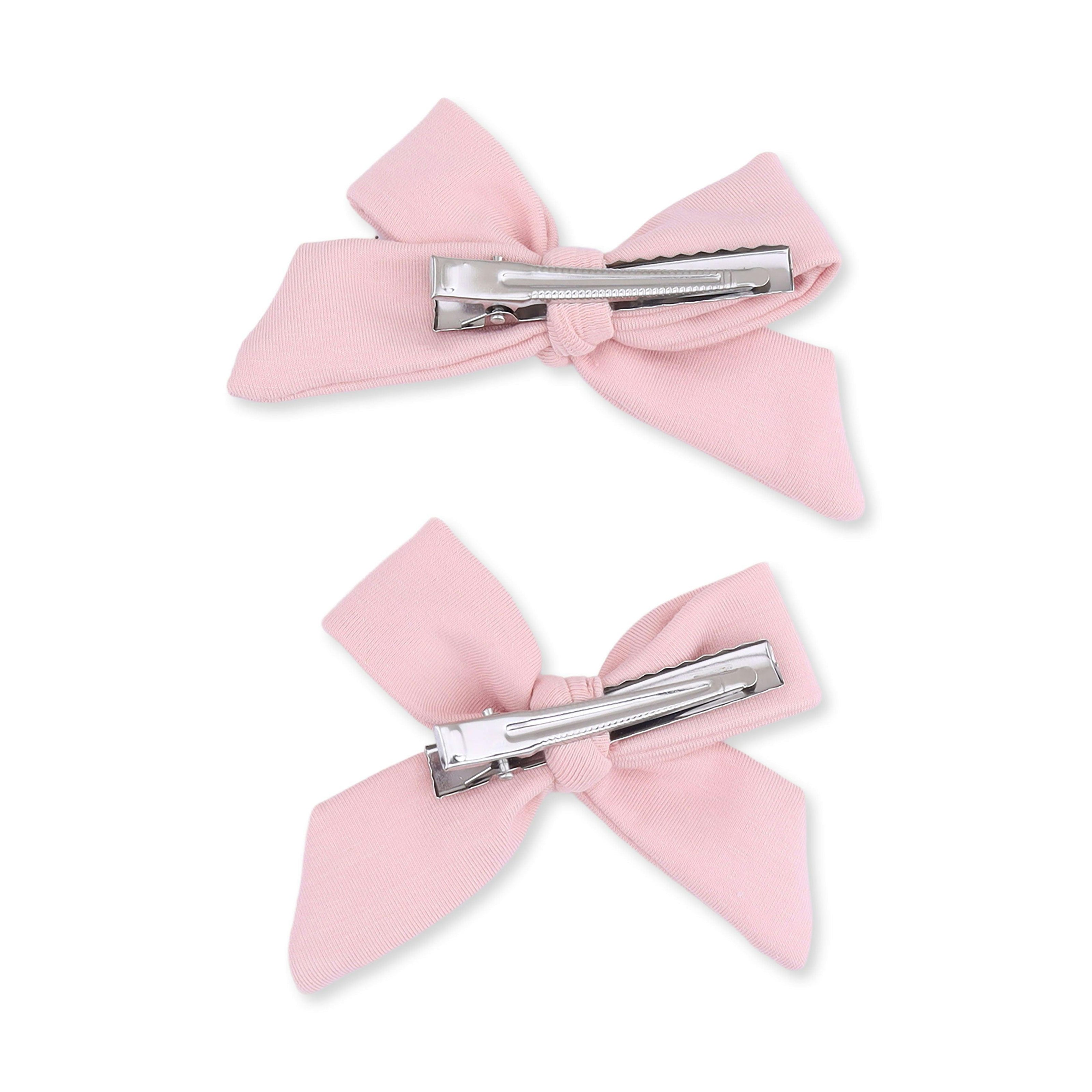 Solid Peachskin - 2 Pack Bow Clips